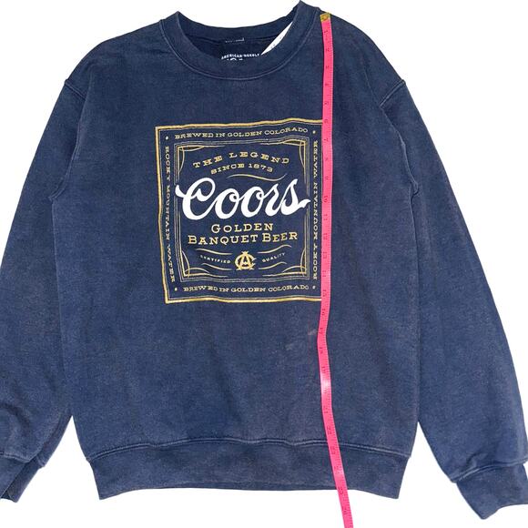 NWT Urban Outfitters Coors Banquet Crew Neck Navy Blue Sweatshirt Size Small - Picture 10 of 11